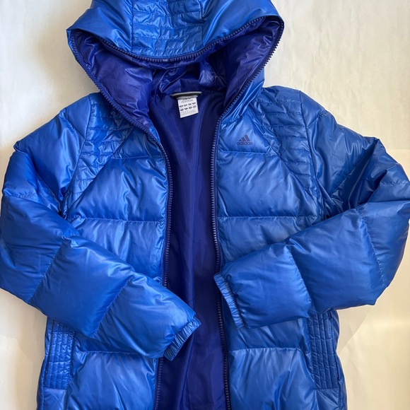 adidas Jackets & Blazers - Adidas Shiny Blue Puffer Coat